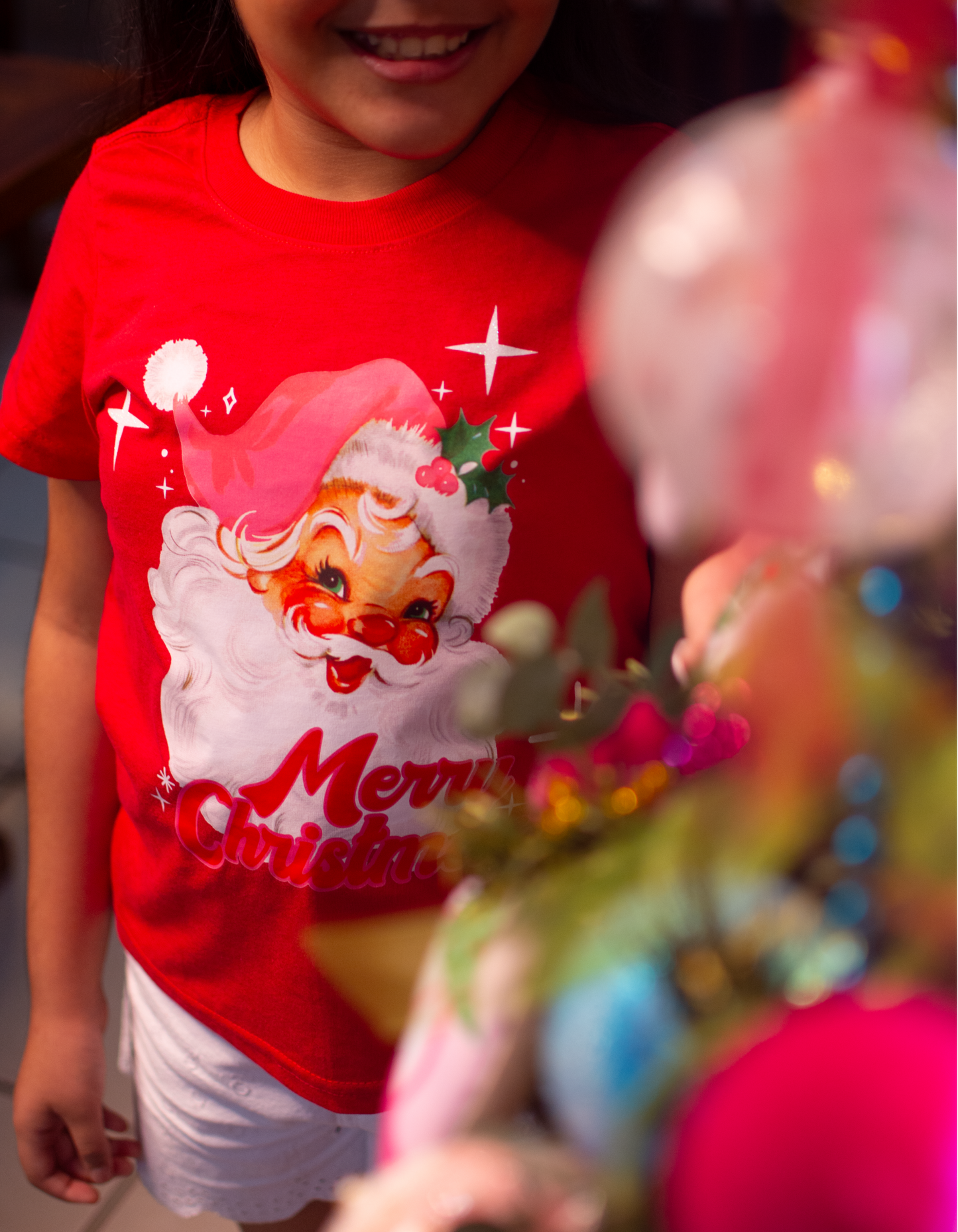 Merry Christmas Santa Camiseta Niñas